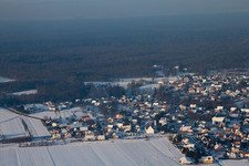 Aerial view of Scheibenhard in the state Bas-Rhin, France