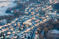 Lauterbourg in the state Bas-Rhin, France seen from above