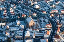 Lauterbourg in the state Bas-Rhin, France from the drone perspective
