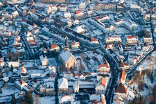 Lauterbourg in the state Bas-Rhin, France from a drone