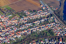 Aerial view of Stettenbergstr in Lingenfeld in the state Rhineland-Palatinate, Germany