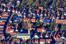 St. Martinus in Lingenfeld in the state Rhineland-Palatinate, Germany from above