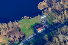 Aerial photograpy of Fishing club Lingenfeld in Lingenfeld in the state Rhineland-Palatinate, Germany
