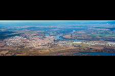 Panorama of the city view from the south in Speyer in the state Rhineland-Palatinate, Germany