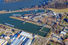 New Port and Oil Port Speye with Shipyard Josef Braun GmbH & Co. KG in Speyer in the state Rhineland-Palatinate, Germany