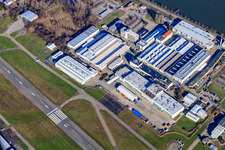 Aerial view of Airport Speyer in Speyer in the state Rhineland-Palatinate, Germany