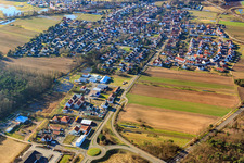 Village view from the northeast in Hanhofen in the state Rhineland-Palatinate, Germany