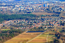 Village view from the west in Dudenhofen in the state Rhineland-Palatinate, Germany