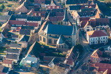 Aerial photograpy of St. Peter and Paul in the district Geinsheim in Neustadt an der Weinstraße in the state Rhineland-Palatinate, Germany