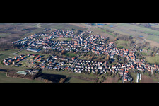 Panorama perspective village view in Gommersheim in the state Rhineland-Palatinate, Germany
