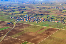 Village view from the southeast in Freimersheim in the state Rhineland-Palatinate, Germany