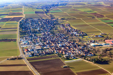 View of the town from the east in the district Niederhochstadt in Hochstadt in the state Rhineland-Palatinate, Germany