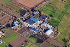Aerial photograpy of Chic market hall in Zeiskam in the state Rhineland-Palatinate, Germany