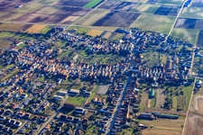 Village view from the north in Ottersheim bei Landau in the state Rhineland-Palatinate, Germany