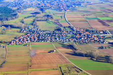 Village view from the west in Knittelsheim in the state Rhineland-Palatinate, Germany