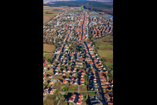 Aerial view of City view from the west in Kandel in the state Rhineland-Palatinate, Germany