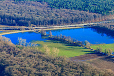 Otterbach meadows flooded in winter on the A65 in Kandel in the state Rhineland-Palatinate, Germany
