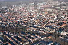 Drone recording of Landau in der Pfalz in the state Rhineland-Palatinate, Germany