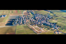 Aerial view of Village view from the northwest in Impflingen in the state Rhineland-Palatinate, Germany
