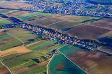 Aerial view of Village view from the northwest in Vollmersweiler in the state Rhineland-Palatinate, Germany