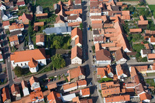 Aerial view of St. Wendelin in Hatzenbühl in the state Rhineland-Palatinate, Germany