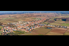 Panorama of Dorfansiocht from the southwest in Freckenfeld in the state Rhineland-Palatinate, Germany