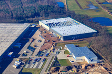 Aerial photograpy of Horst industrial estate, 3rd construction phase for STS Group in the district Minderslachen in Kandel in the state Rhineland-Palatinate, Germany