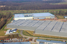 Horst industrial estate, 3rd construction phase for STS Group in the district Minderslachen in Kandel in the state Rhineland-Palatinate, Germany seen from above