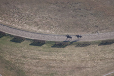 Hippodrome de la Hardt in the district Altenstadt in Wissembourg in the state Bas-Rhin, France out of the air