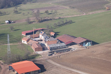 Riedseltz in the state Bas-Rhin, France from above