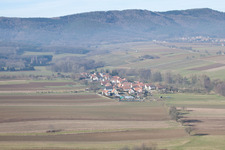 Aerial view of Bremmelbach in the state Bas-Rhin, France