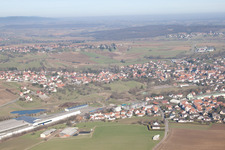 Aerial photograpy of Soultz-sous-Forêts in the state Bas-Rhin, France
