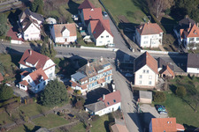 Soultz-sous-Forêts in the state Bas-Rhin, France seen from above