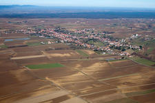 Aerial view of Seebach in the state Bas-Rhin, France