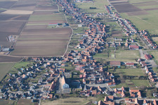 Oblique view of Schleithal in the state Bas-Rhin, France