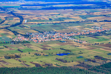 Village view from the south in Freckenfeld in the state Rhineland-Palatinate, Germany