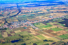 Aerial view of Village view from the south in Freckenfeld in the state Rhineland-Palatinate, Germany