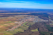 City view from the southwest in Kandel in the state Rhineland-Palatinate, Germany from above