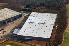 Horst industrial estate, 3rd construction phase for STS Group in the district Minderslachen in Kandel in the state Rhineland-Palatinate, Germany viewn from the air