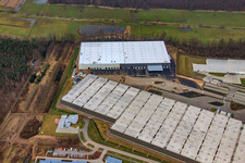 Drone image of Horst industrial estate, 3rd construction phase for STS Group in the district Minderslachen in Kandel in the state Rhineland-Palatinate, Germany