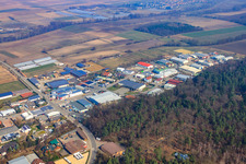 Am Gäxwald commercial area from the south in Herxheim bei Landau in the state Rhineland-Palatinate, Germany