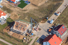 Aerial photograpy of New development area Lower Rappenfeld in the district Mörlheim in Landau in der Pfalz in the state Rhineland-Palatinate, Germany