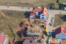 Oblique view of New development area Lower Rappenfeld in the district Mörlheim in Landau in der Pfalz in the state Rhineland-Palatinate, Germany