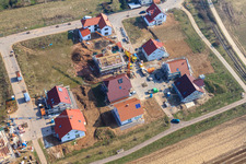 New development area Lower Rappenfeld in the district Mörlheim in Landau in der Pfalz in the state Rhineland-Palatinate, Germany from the plane