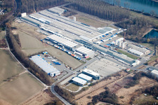 Aerial view of Nolte in Germersheim in the state Rhineland-Palatinate, Germany