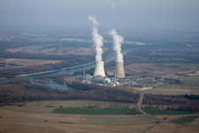 Philippsburg in the state Baden-Wuerttemberg, Germany out of the air