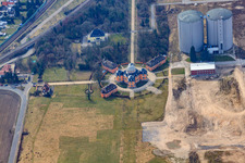 Drone recording of Hermitage Waghäusel in Waghäusel in the state Baden-Wuerttemberg, Germany