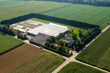 Sudetenhof in Steinweiler in the state Rhineland-Palatinate, Germany out of the air