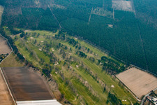 Aerial view of Golf course Rheintal GmbH in the Oftersheim dunes in the district Hardtwaldsiedlung in Oftersheim in the state Baden-Wuerttemberg, Germany