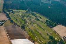 Aerial photograpy of Golf course Rheintal GmbH in the Oftersheim dunes in the district Hardtwaldsiedlung in Oftersheim in the state Baden-Wuerttemberg, Germany